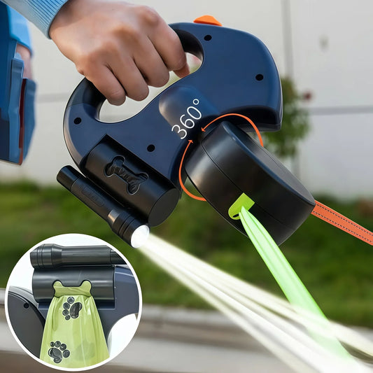 dual retractable dog leash